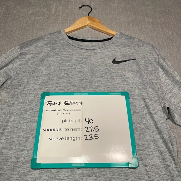 Nike Dri-FIT L Men's Gray Long Sleeve Athletic Training Shirt Gym Large Heather - Picture 5 of 9
